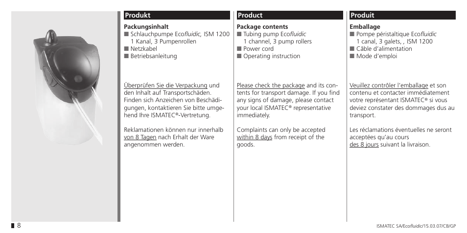 IDEX Health & Science Ecofluidic (old name: Ecoflow) User Manual | Page 8 / 28