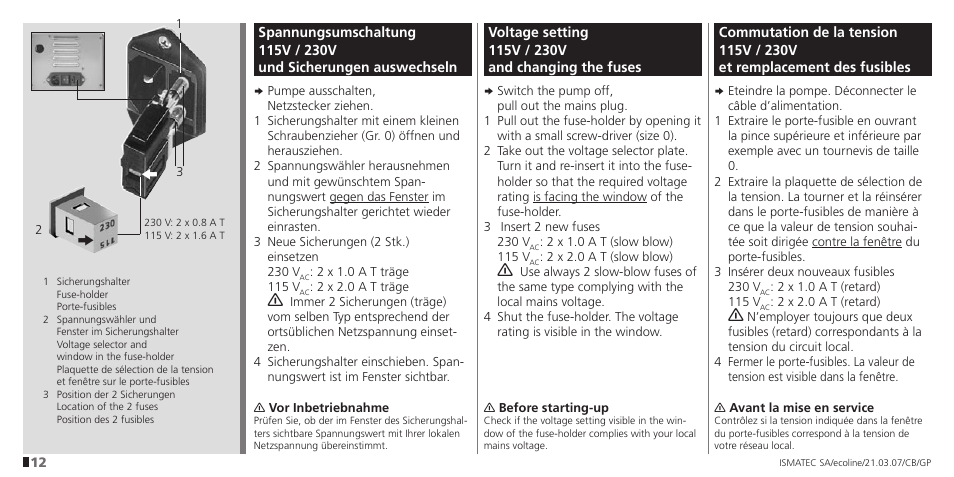 IDEX Health & Science Ecoline User Manual | Page 12 / 36