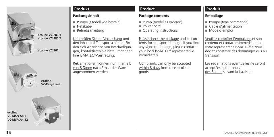 IDEX Health & Science Ecoline User Manual | Page 8 / 36