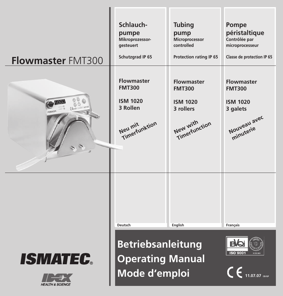 IDEX Health & Science Flowmaster – version with Timer Function User Manual | 36 pages