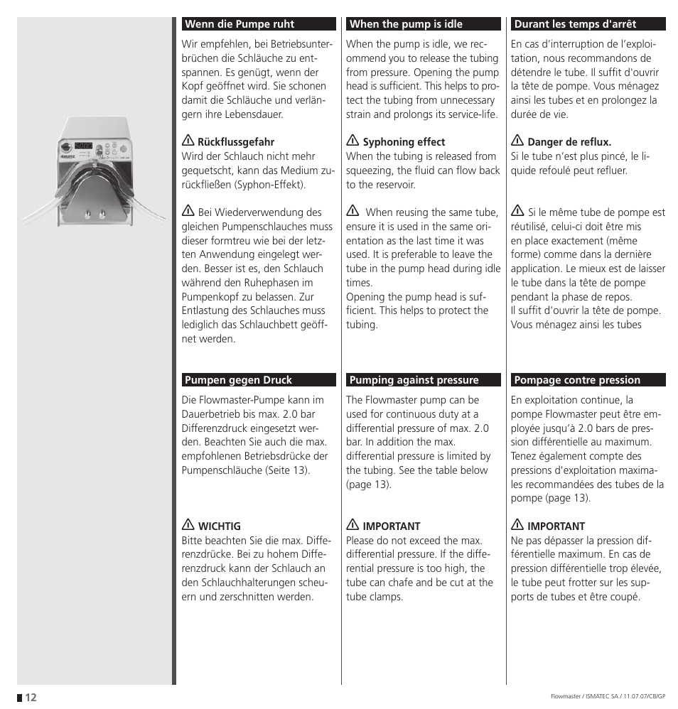 IDEX Health & Science Flowmaster – version with Timer Function User Manual | Page 12 / 36