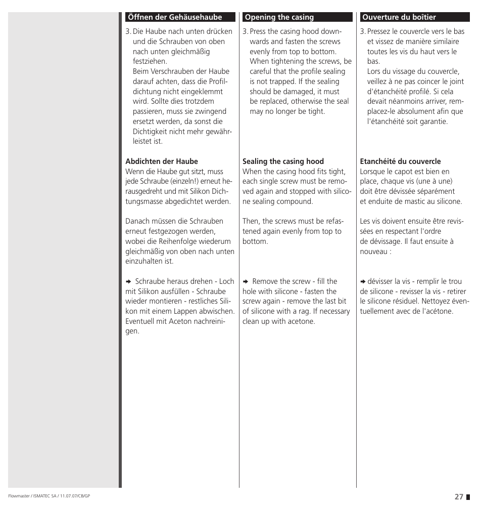 IDEX Health & Science Flowmaster – version with Timer Function User Manual | Page 27 / 36