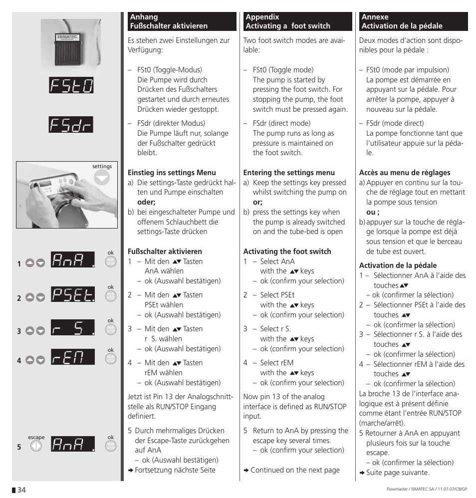 IDEX Health & Science Flowmaster – version with Timer Function User Manual | Page 34 / 36