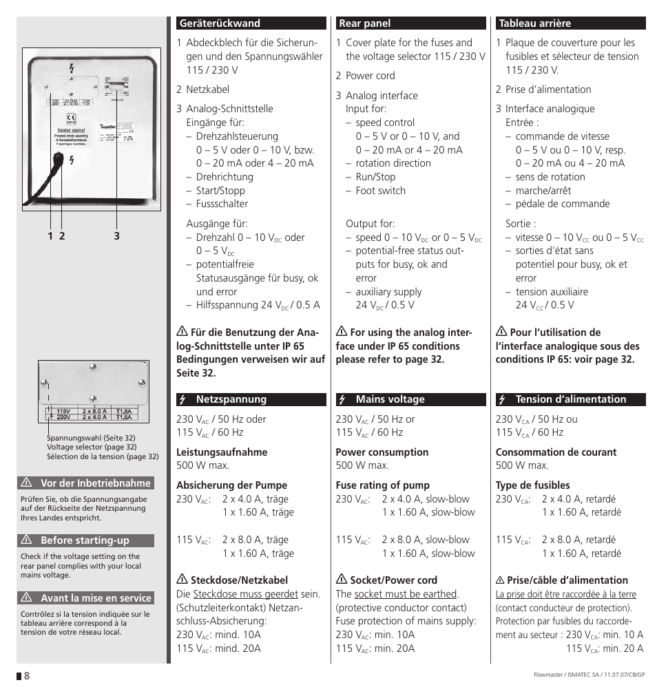 IDEX Health & Science Flowmaster – version with Timer Function User Manual | Page 8 / 36