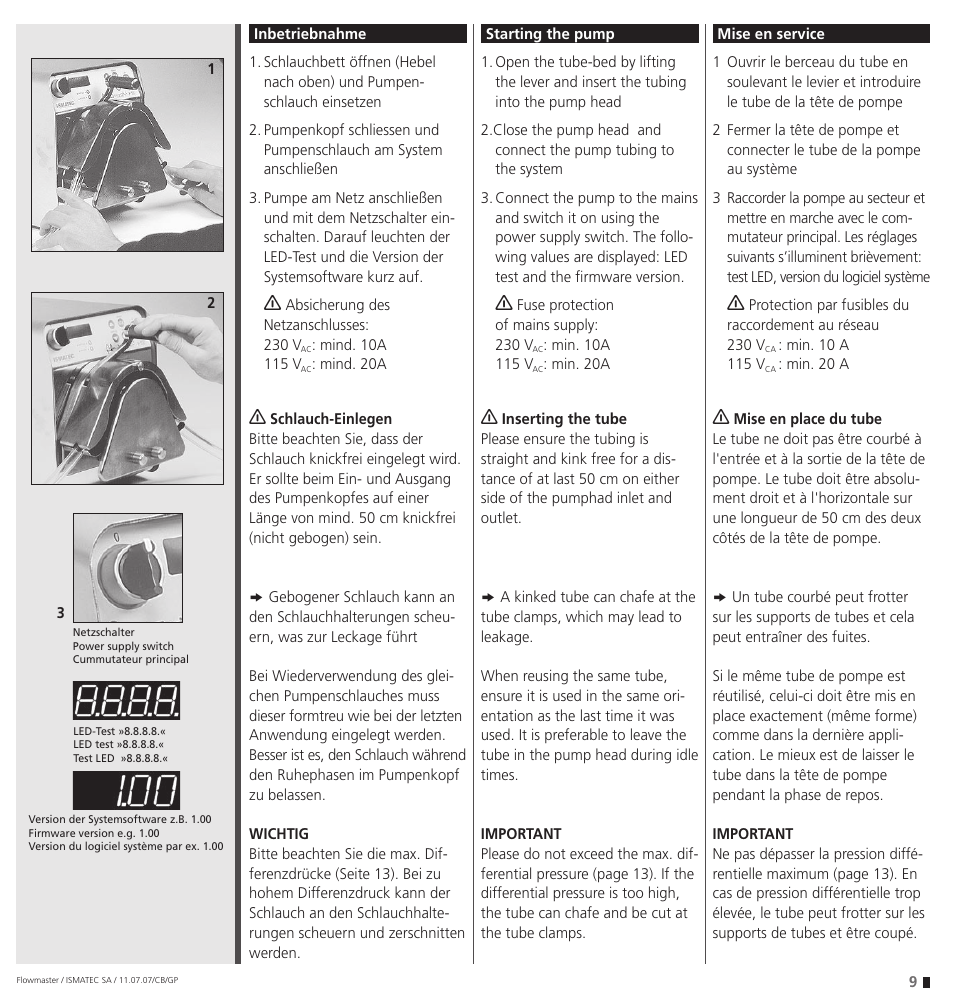 IDEX Health & Science Flowmaster – version with Timer Function User Manual | Page 9 / 36