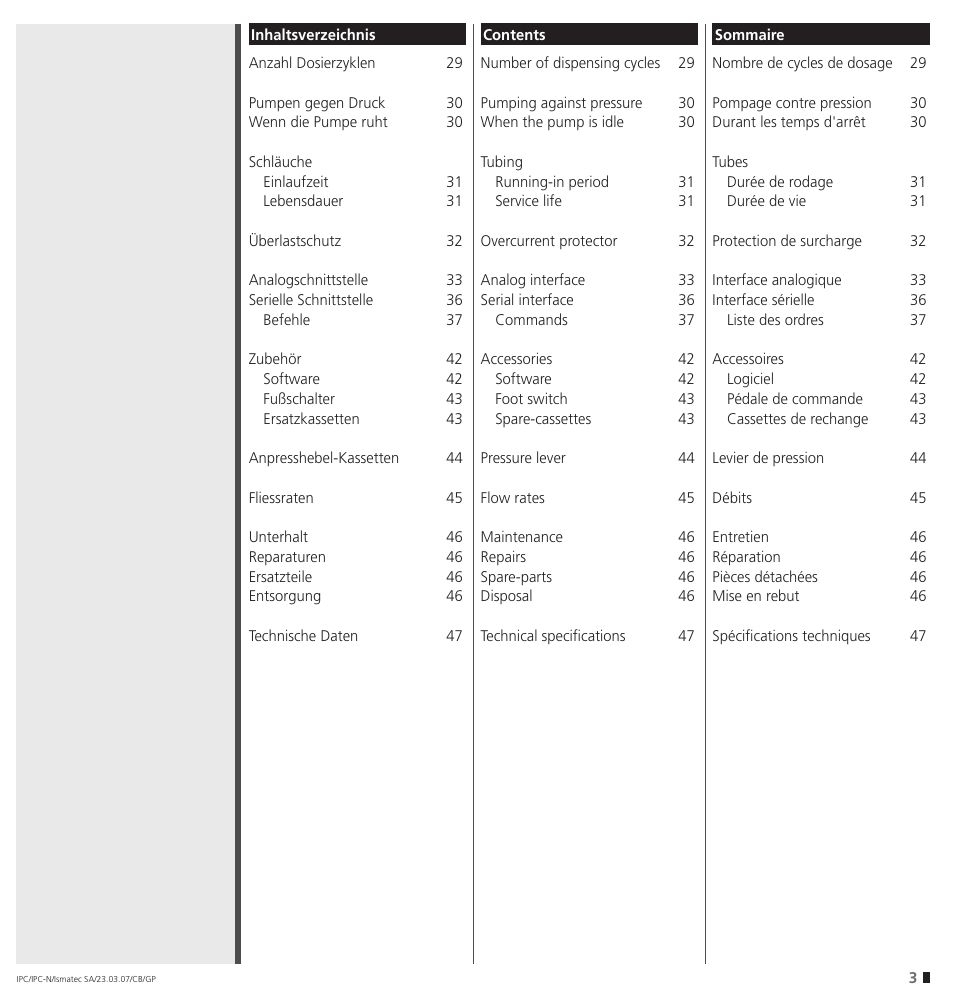 IDEX Health & Science IPC User Manual | Page 3 / 48