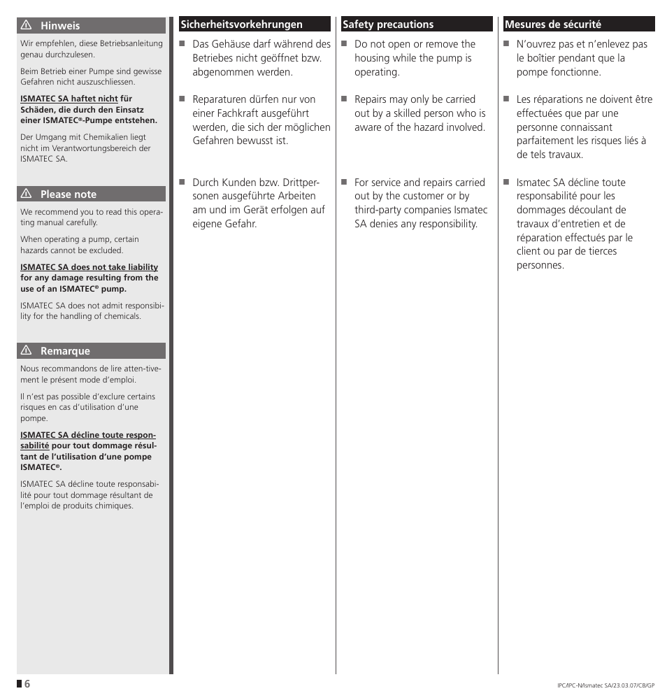 IDEX Health & Science IPC User Manual | Page 6 / 48