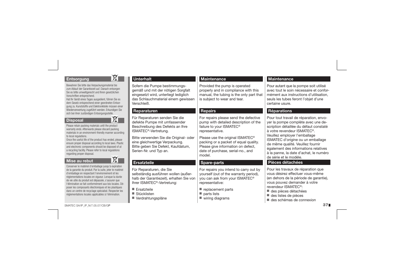 IDEX Health & Science IP User Manual | Page 37 / 40