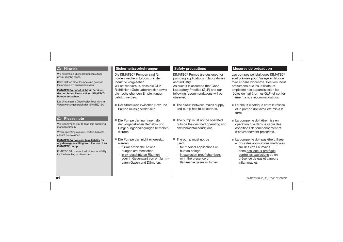 IDEX Health & Science IP User Manual | Page 4 / 40