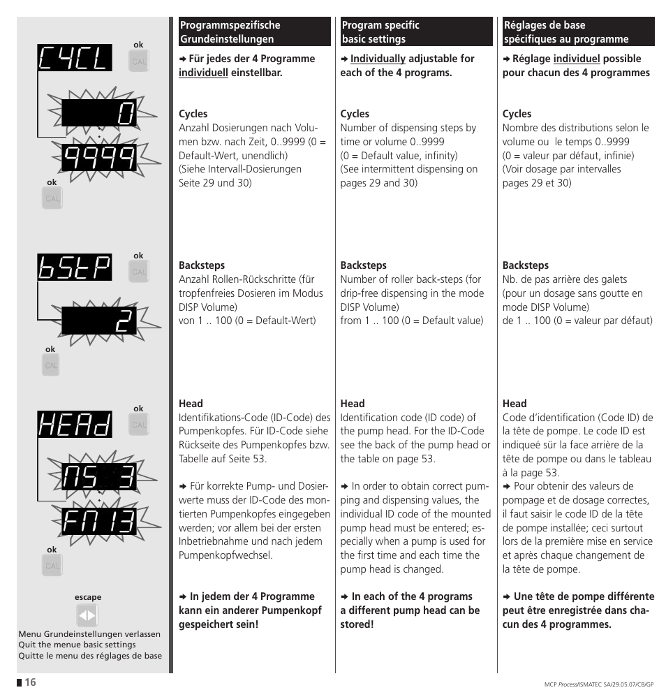 IDEX Health & Science MCP Process – version with Settings Menu User Manual | Page 16 / 64