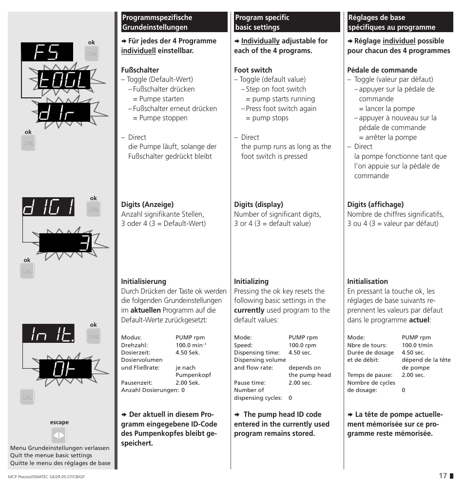 IDEX Health & Science MCP Process – version with Settings Menu User Manual | Page 17 / 64