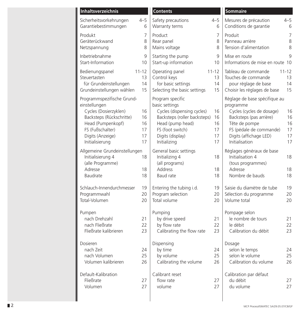 IDEX Health & Science MCP Process – version with Settings Menu User Manual | Page 2 / 64