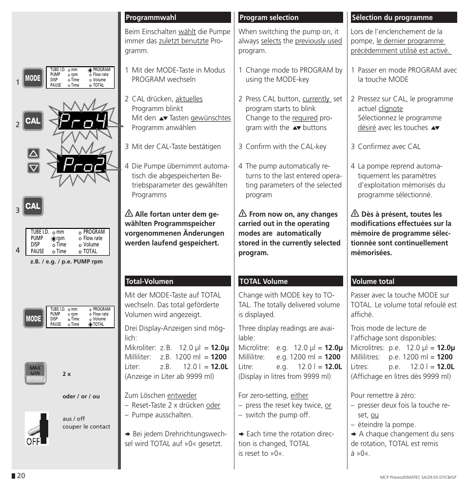 IDEX Health & Science MCP Process – version with Settings Menu User Manual | Page 20 / 64