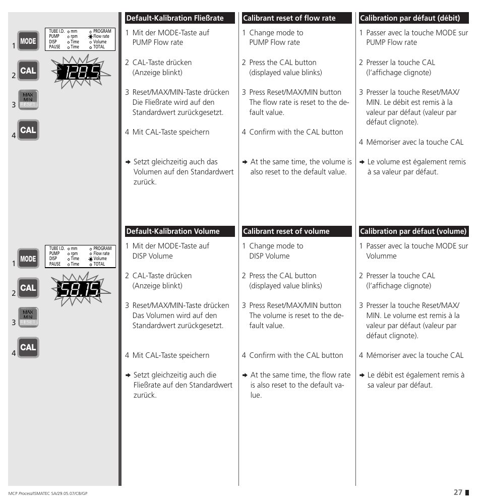 IDEX Health & Science MCP Process – version with Settings Menu User Manual | Page 27 / 64