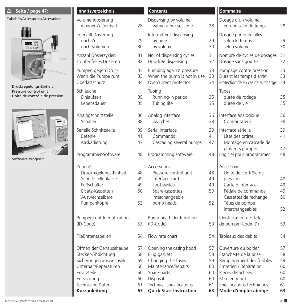 IDEX Health & Science MCP Process – version with Settings Menu User Manual | Page 3 / 64