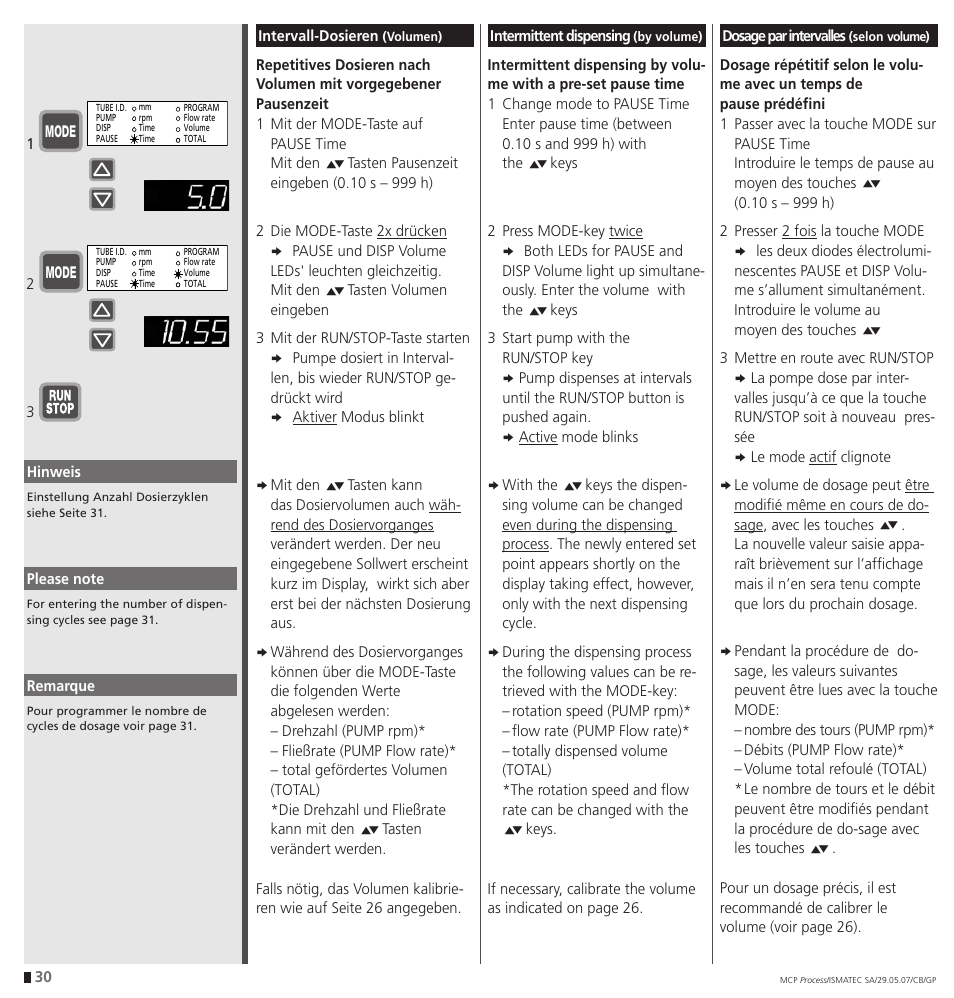 IDEX Health & Science MCP Process – version with Settings Menu User Manual | Page 30 / 64