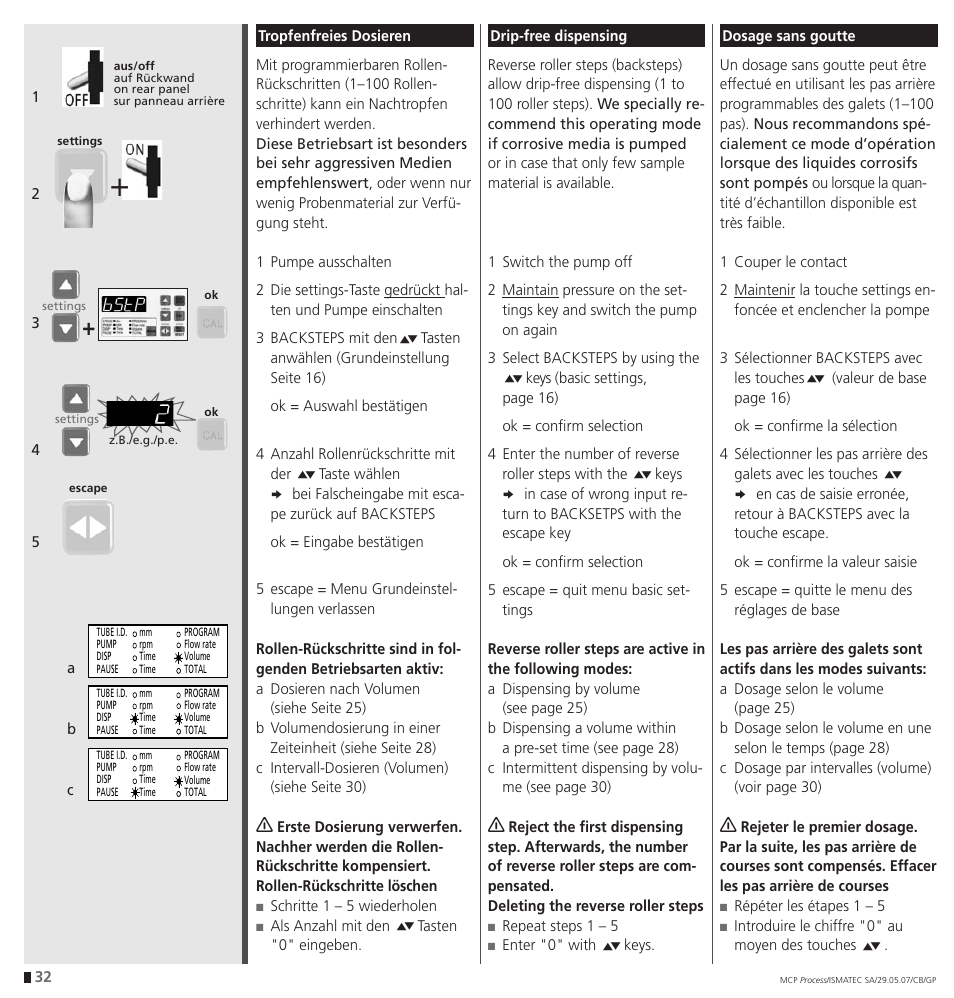 IDEX Health & Science MCP Process – version with Settings Menu User Manual | Page 32 / 64