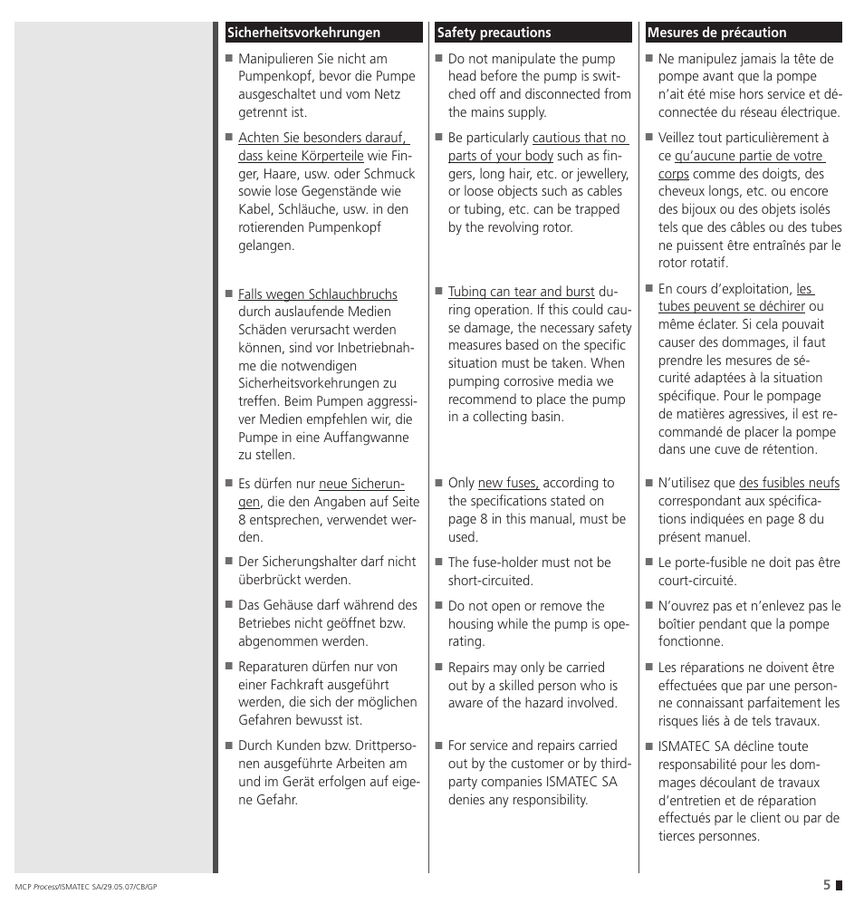 IDEX Health & Science MCP Process – version with Settings Menu User Manual | Page 5 / 64