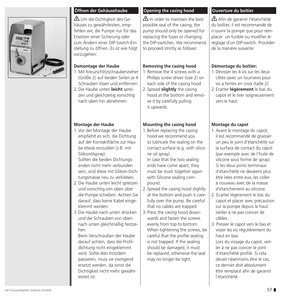 IDEX Health & Science MCP Process – version with Settings Menu User Manual | Page 57 / 64