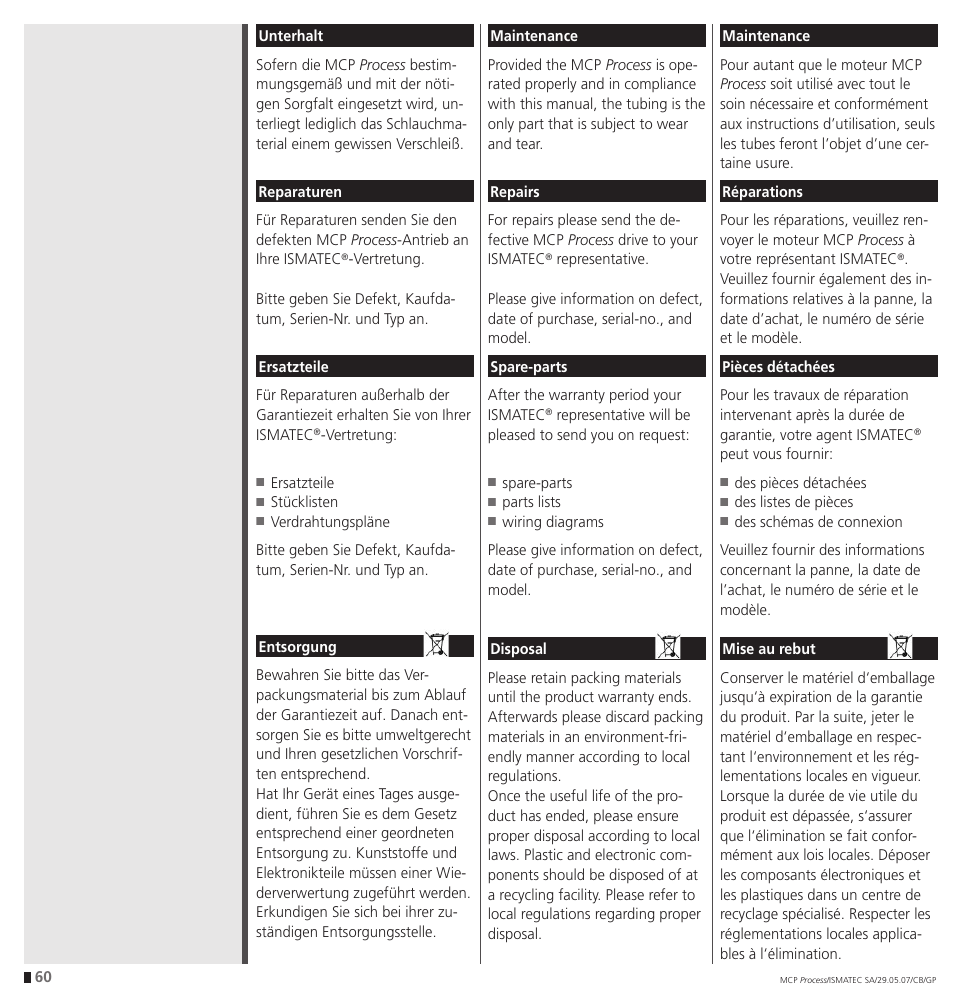 IDEX Health & Science MCP Process – version with Settings Menu User Manual | Page 60 / 64