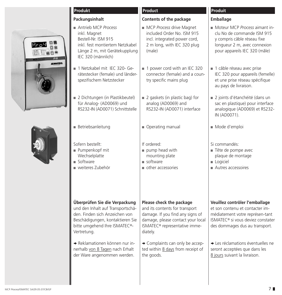 IDEX Health & Science MCP Process – version with Settings Menu User Manual | Page 7 / 64
