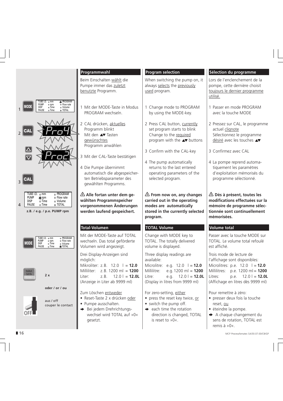 IDEX Health & Science MCP Process – version without Settings Menu User Manual | Page 16 / 56