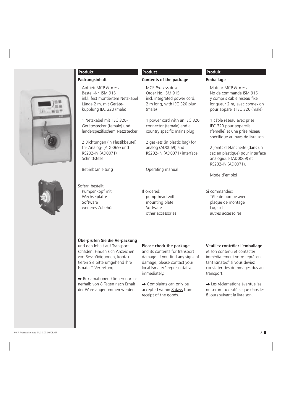 IDEX Health & Science MCP Process – version without Settings Menu User Manual | Page 7 / 56