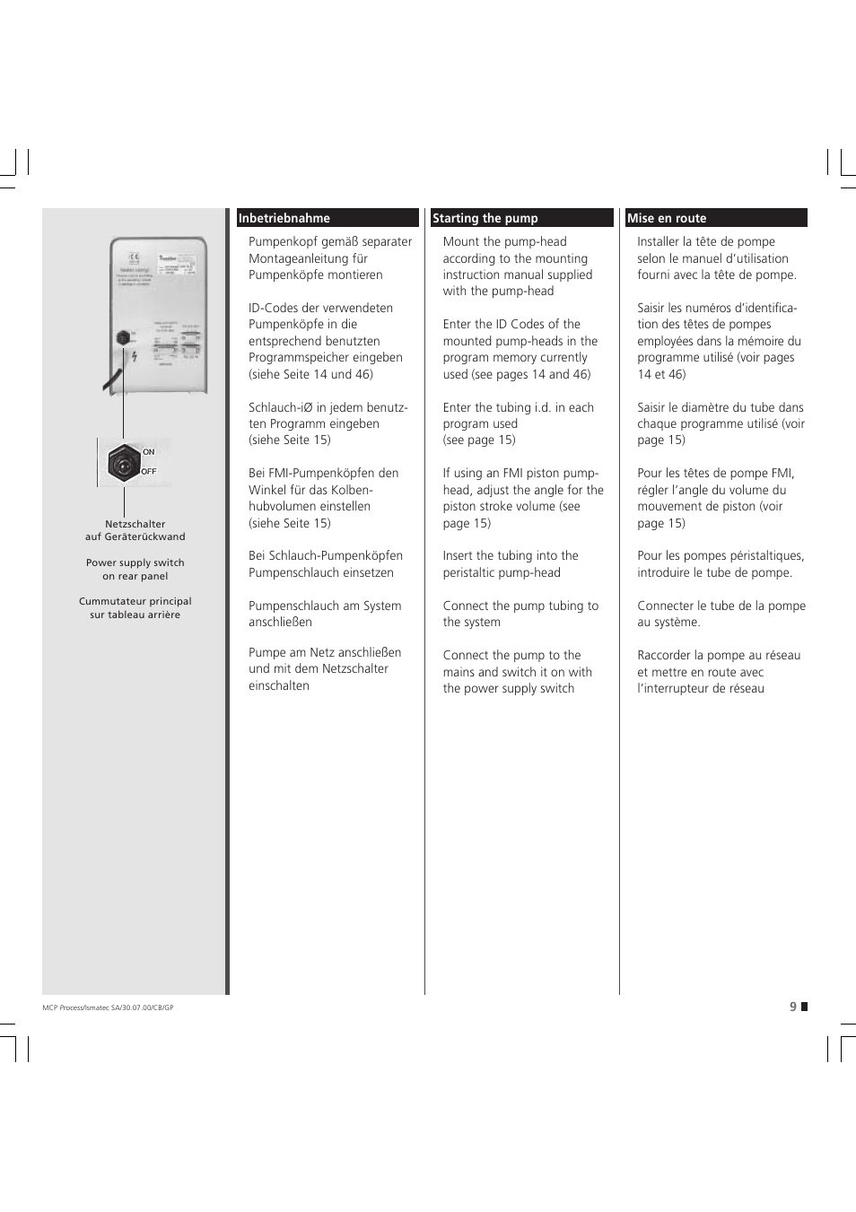 IDEX Health & Science MCP Process – version without Settings Menu User Manual | Page 9 / 56