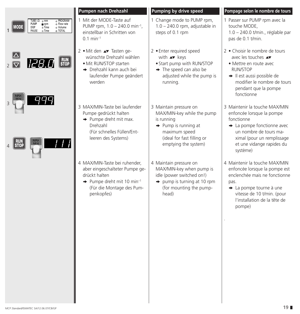 IDEX Health & Science MCP Standard User Manual | Page 19 / 56