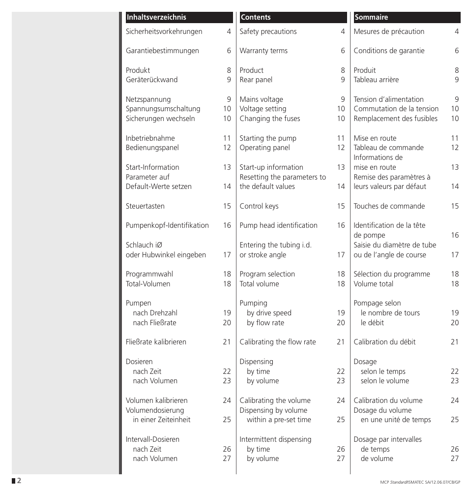 IDEX Health & Science MCP Standard User Manual | Page 2 / 56