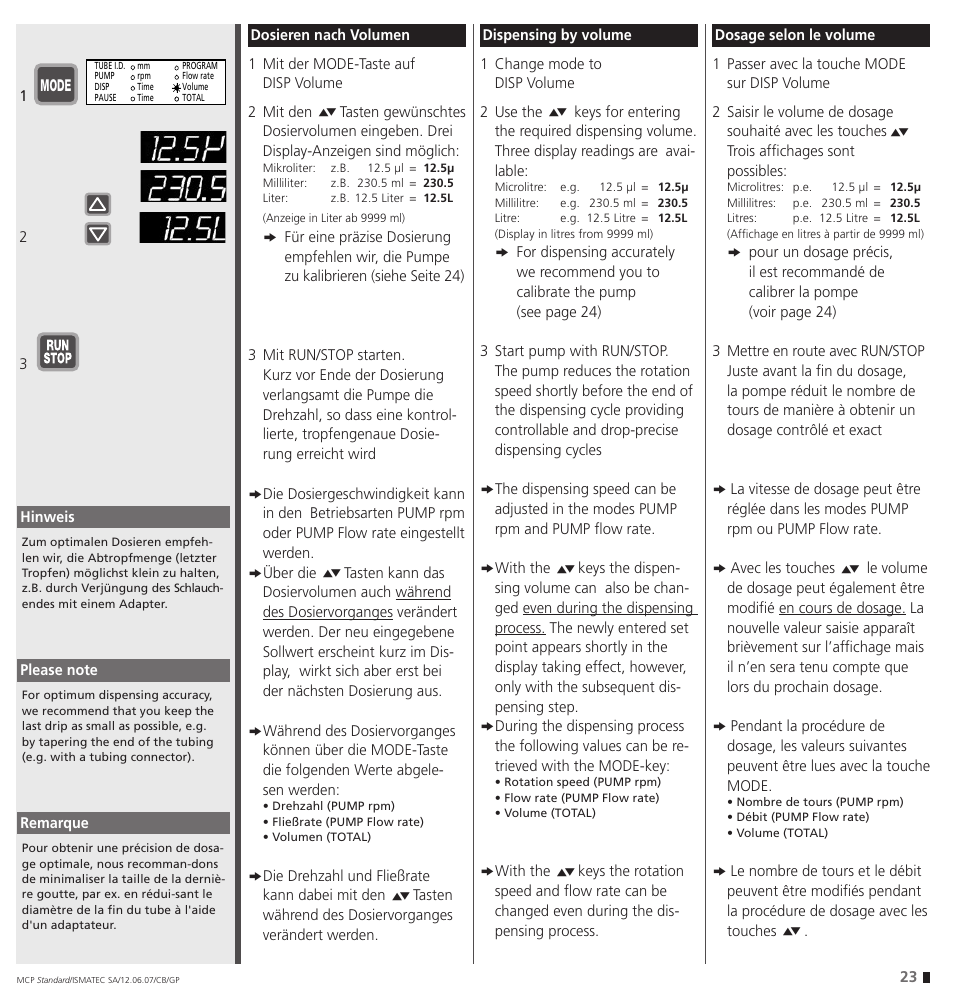 IDEX Health & Science MCP Standard User Manual | Page 23 / 56