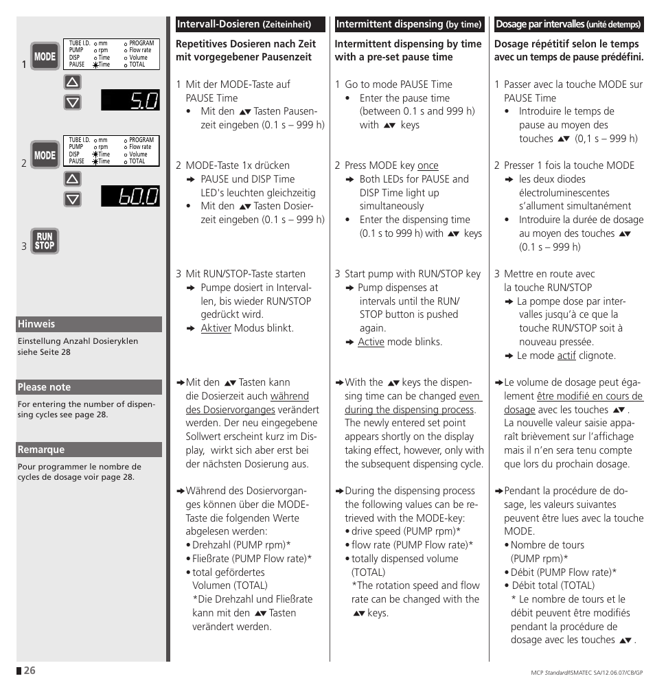 IDEX Health & Science MCP Standard User Manual | Page 26 / 56