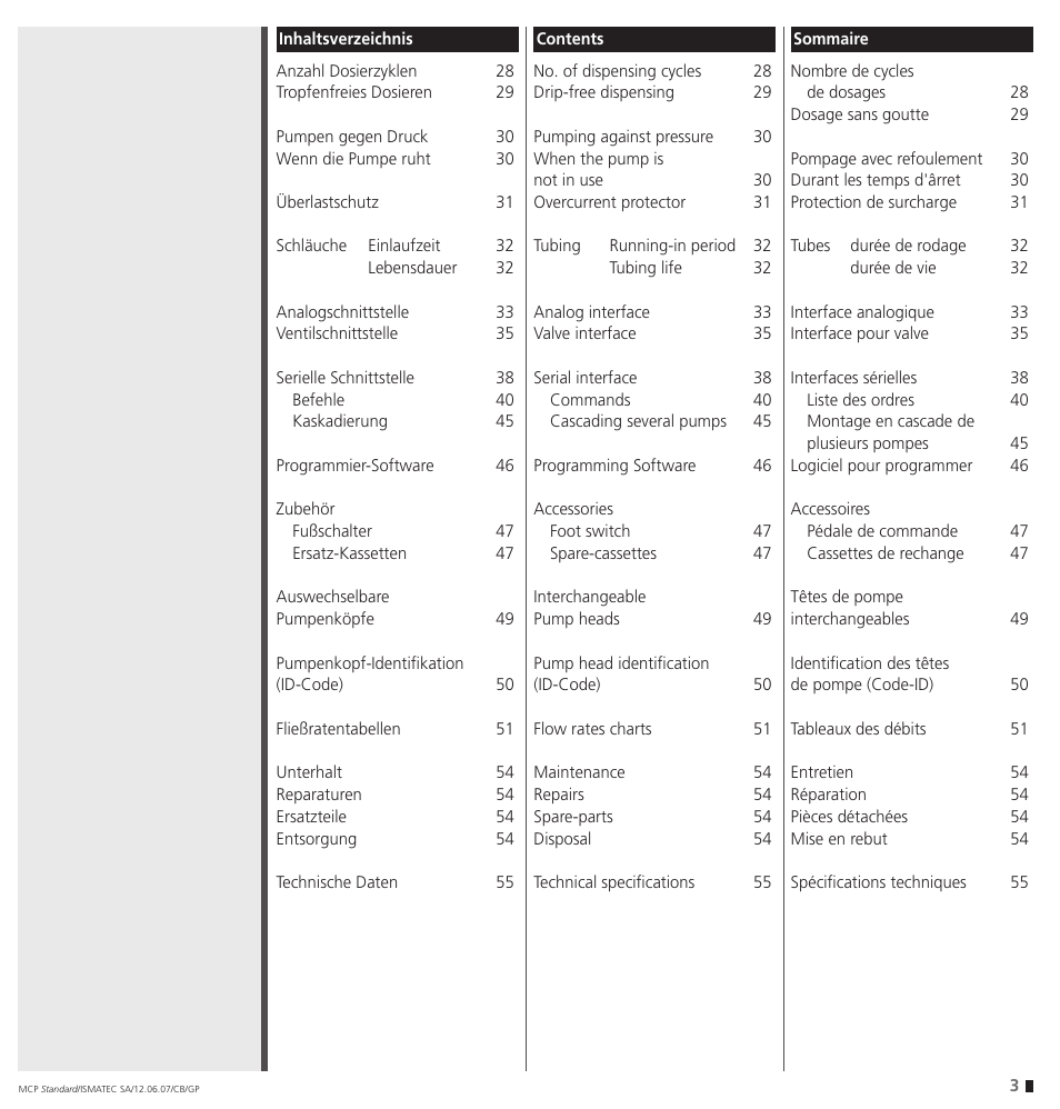 IDEX Health & Science MCP Standard User Manual | Page 3 / 56