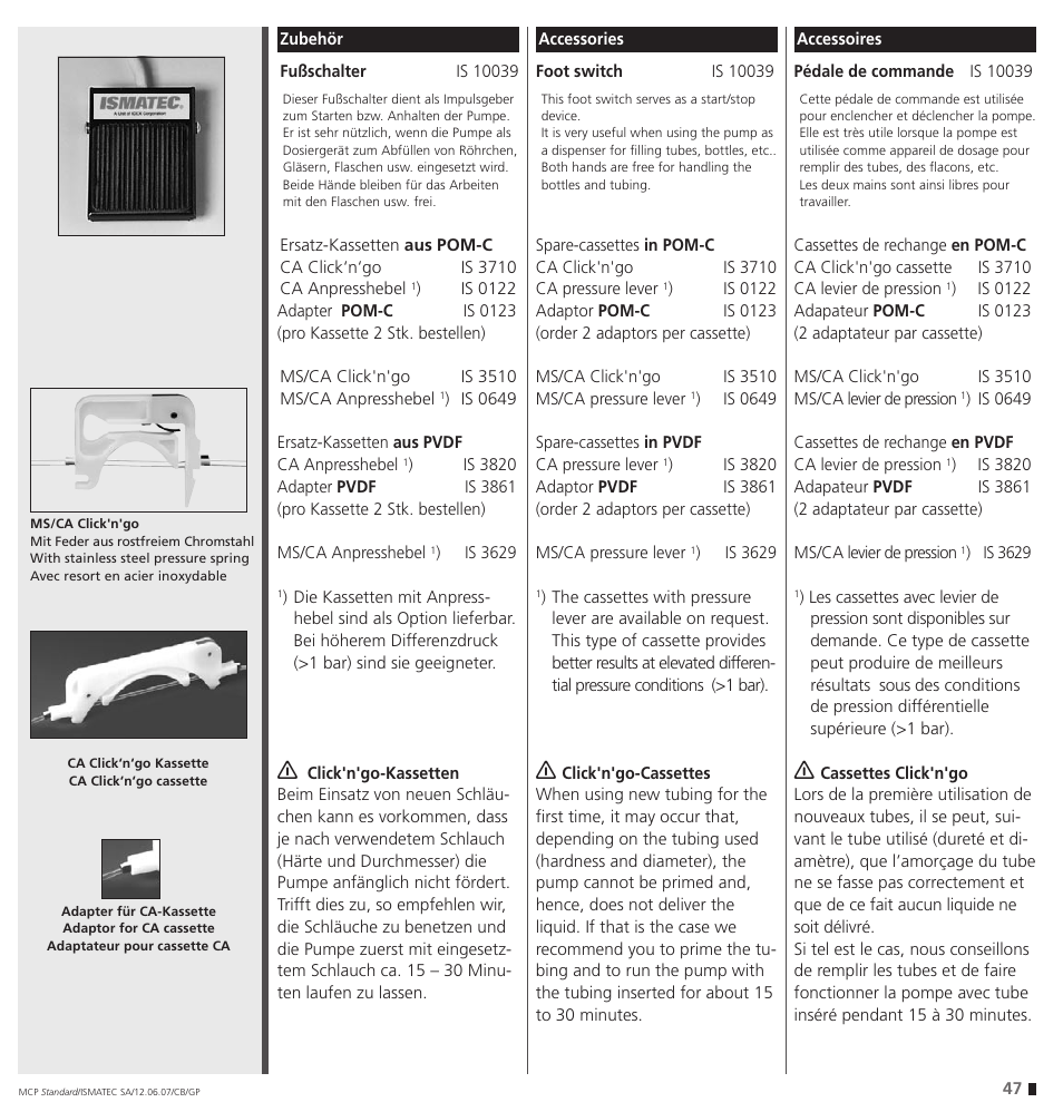 IDEX Health & Science MCP Standard User Manual | Page 47 / 56