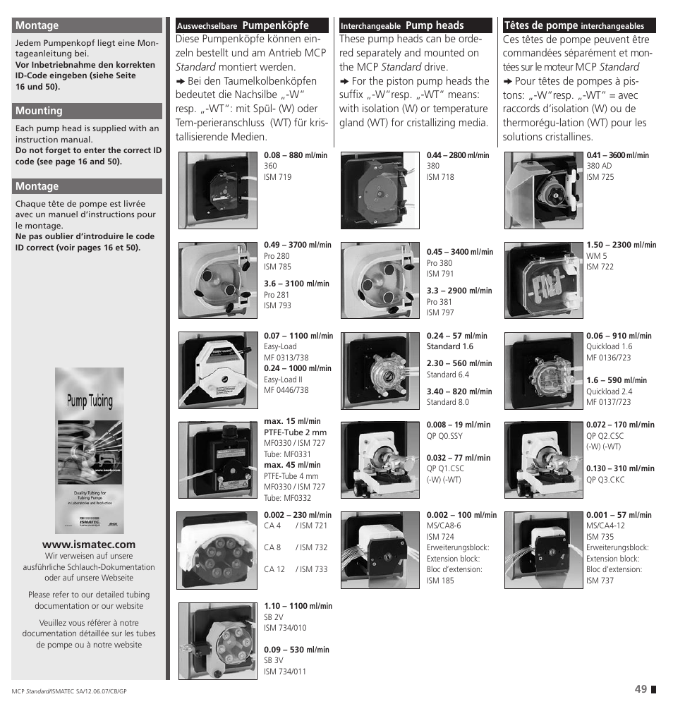 IDEX Health & Science MCP Standard User Manual | Page 49 / 56