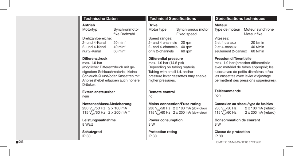 IDEX Health & Science MS-CA User Manual | Page 22 / 24