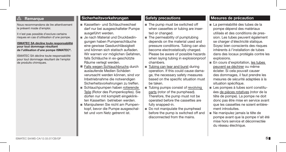 IDEX Health & Science MS-CA User Manual | Page 5 / 24