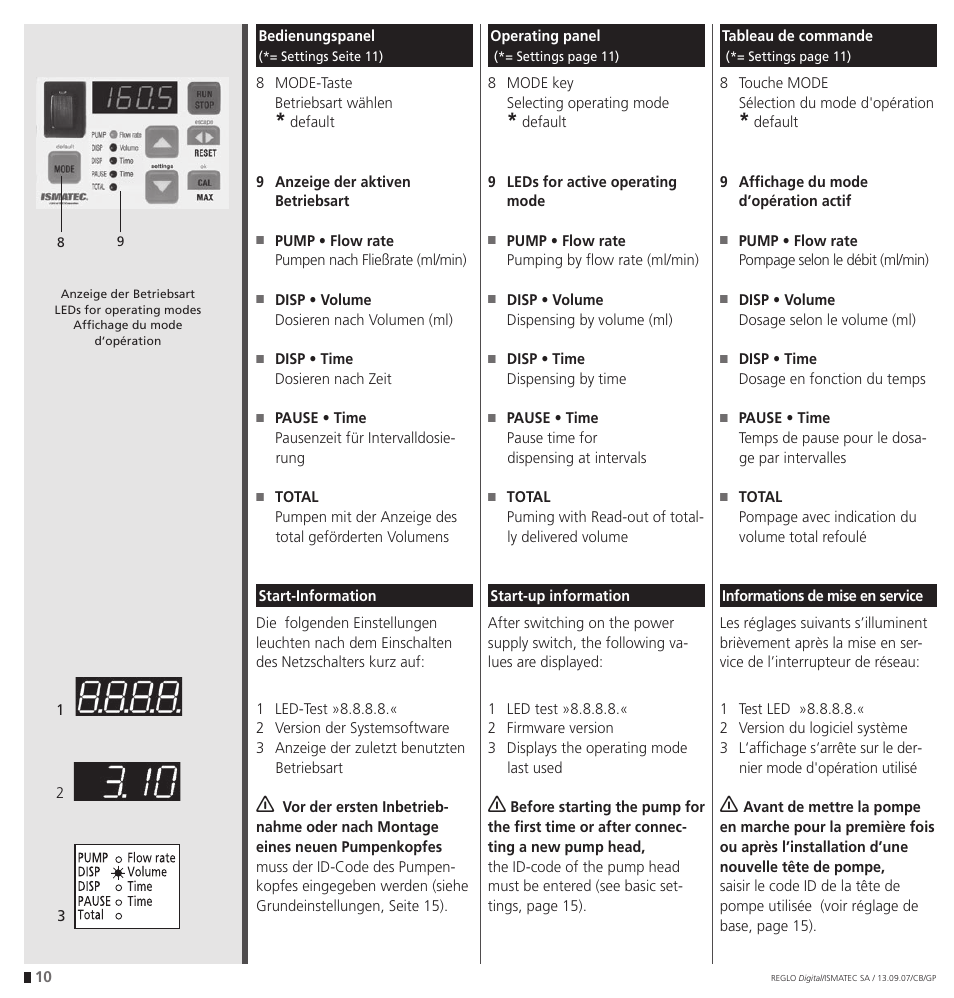 IDEX Health & Science REGLO Digital – version with Settings Menu User Manual | Page 10 / 48