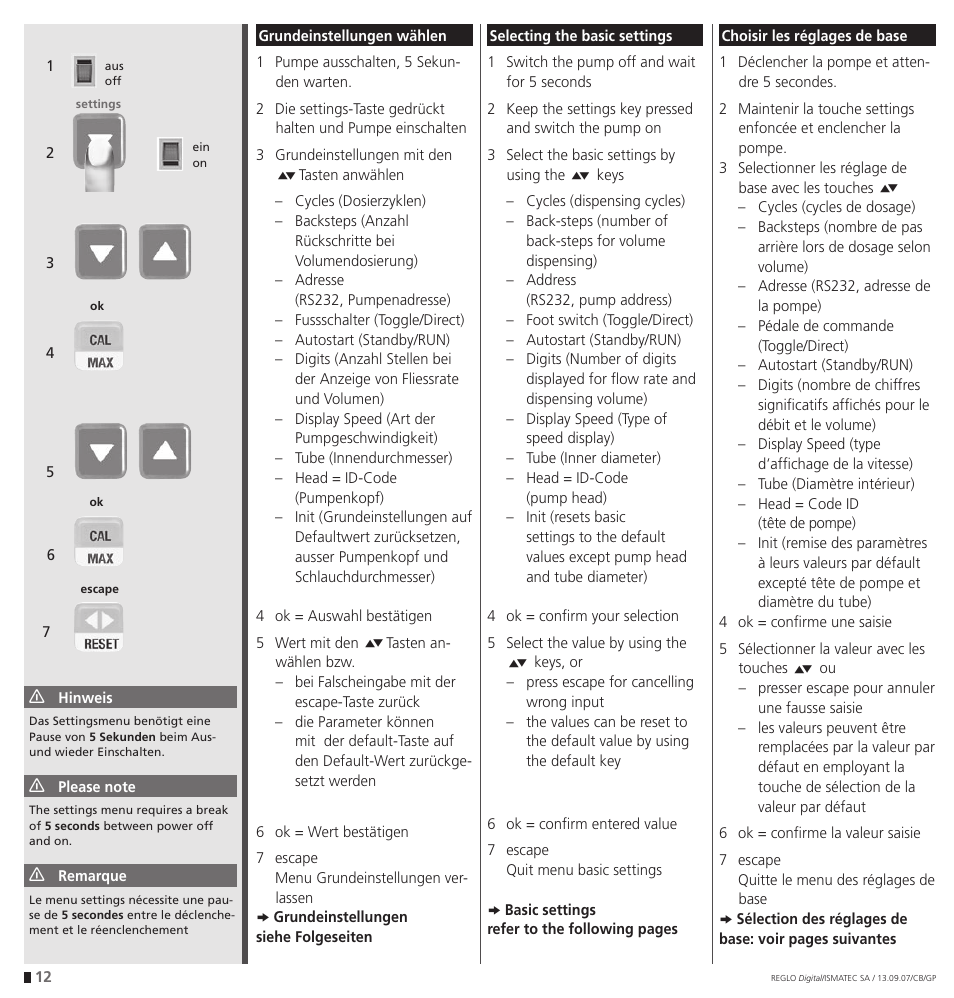 IDEX Health & Science REGLO Digital – version with Settings Menu User Manual | Page 12 / 48