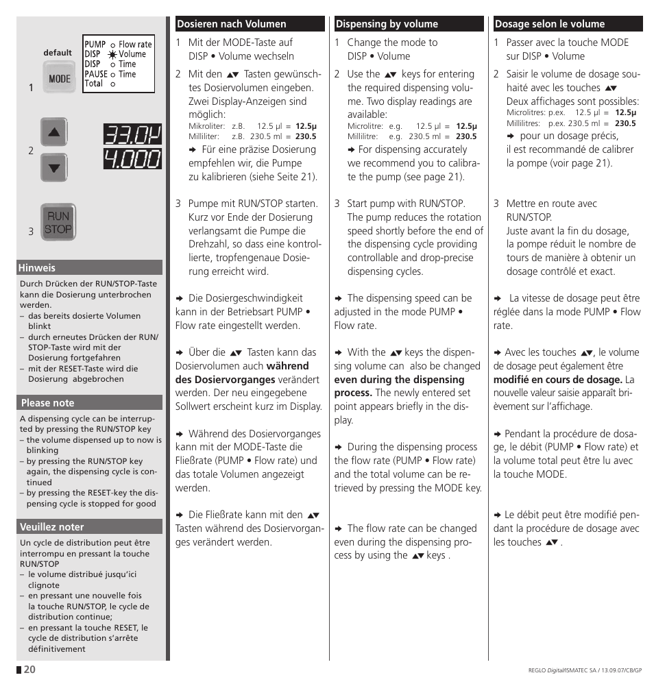 IDEX Health & Science REGLO Digital – version with Settings Menu User Manual | Page 20 / 48