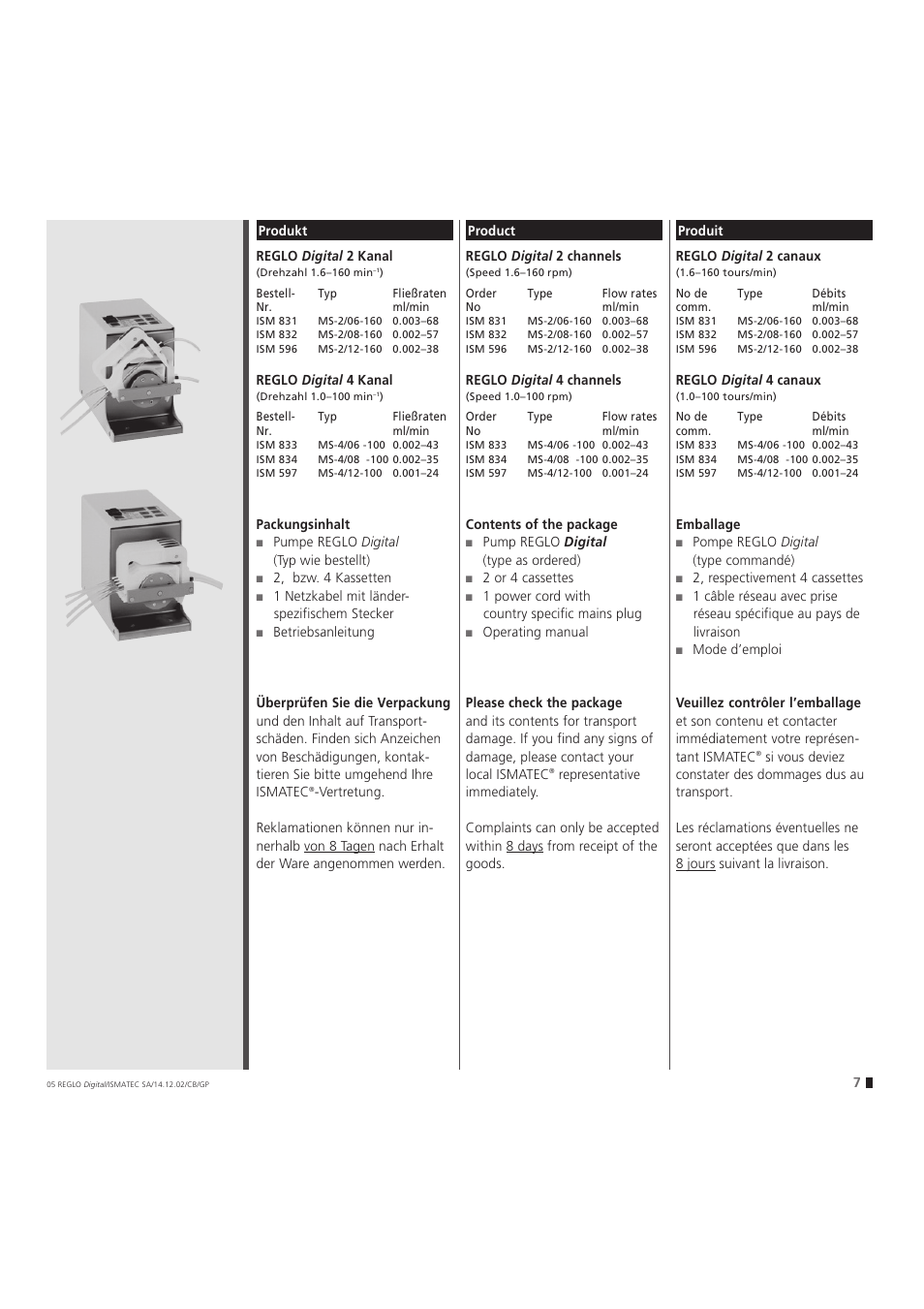 IDEX Health & Science REGLO Digital – version without Settings Menu User Manual | Page 7 / 40