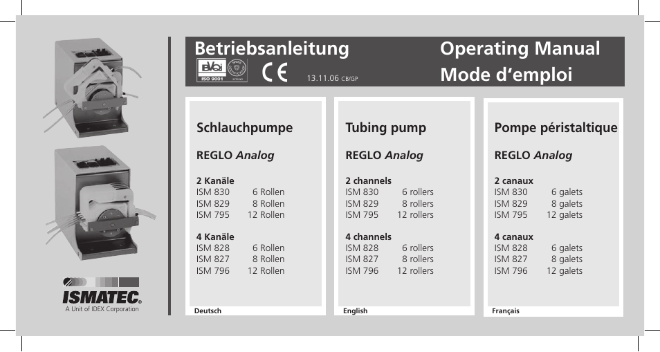 IDEX Health & Science REGLO Analog User Manual | 32 pages