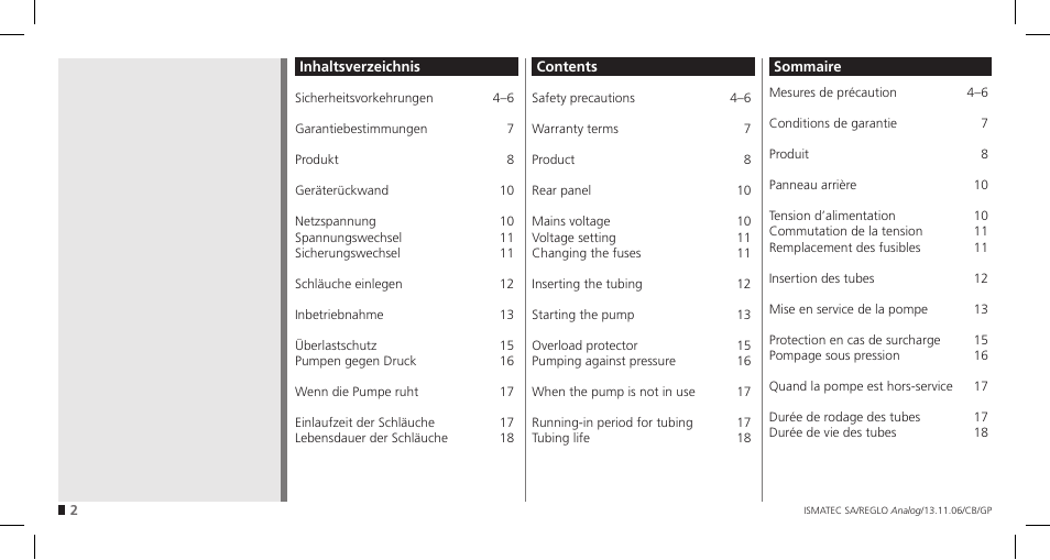 IDEX Health & Science REGLO Analog User Manual | Page 2 / 32