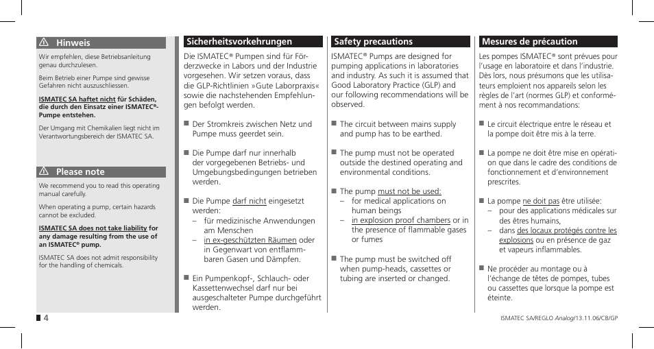 IDEX Health & Science REGLO Analog User Manual | Page 4 / 32