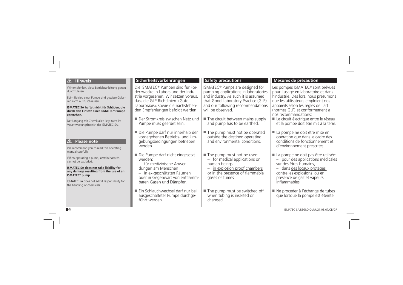 IDEX Health & Science REGLO Quick User Manual | Page 4 / 28