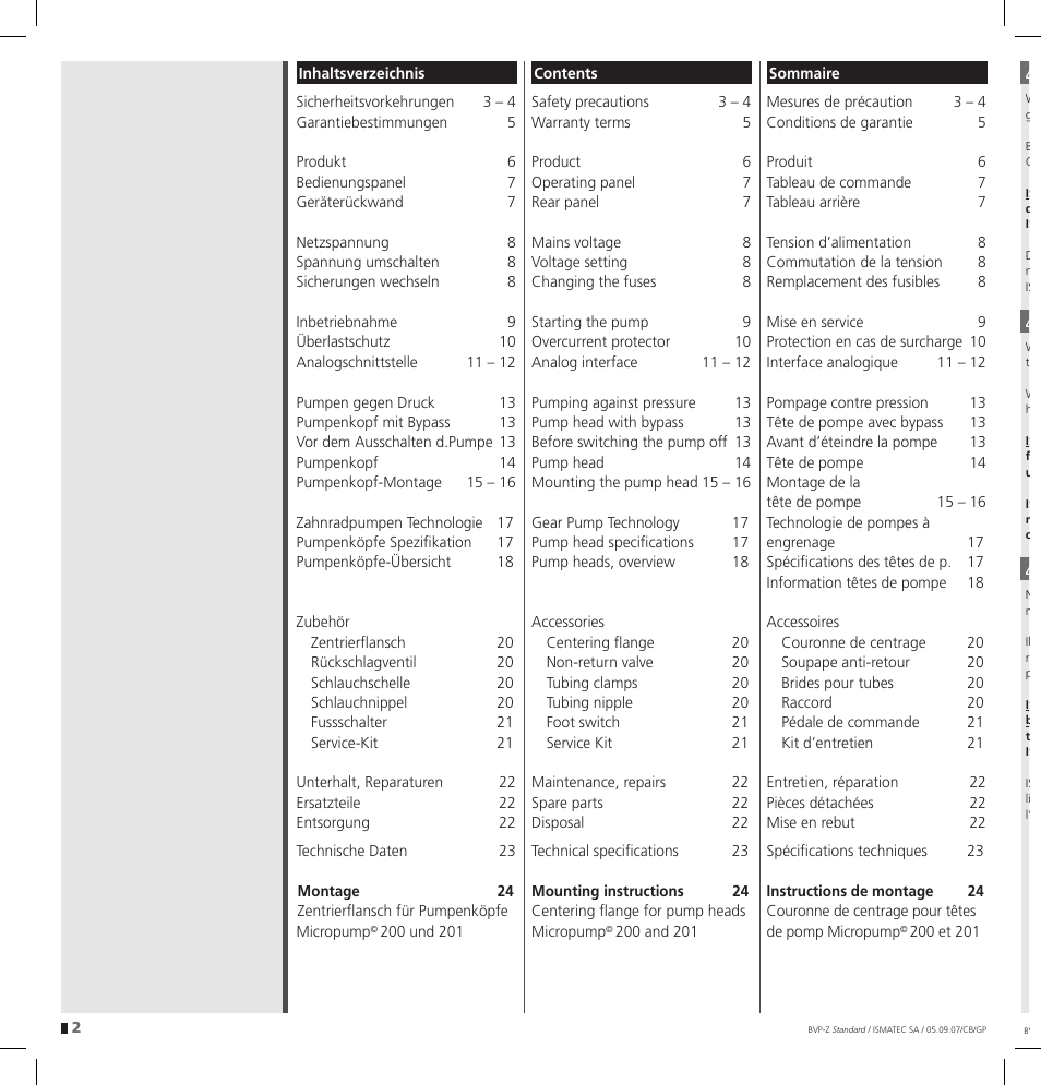 IDEX Health & Science BVP-Z User Manual | Page 2 / 28