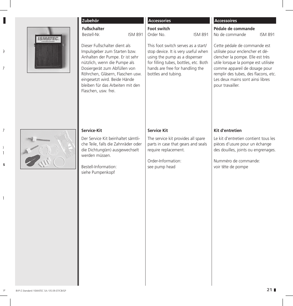 IDEX Health & Science BVP-Z User Manual | Page 21 / 28