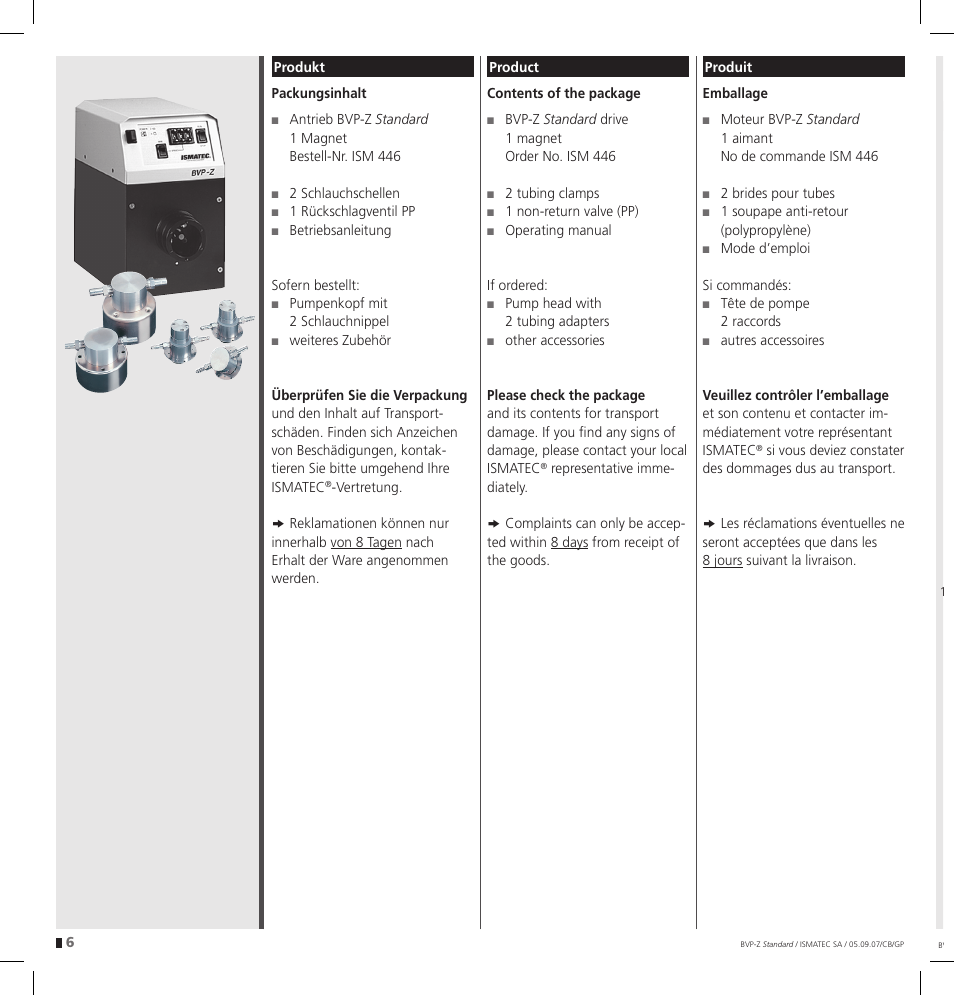 IDEX Health & Science BVP-Z User Manual | Page 6 / 28