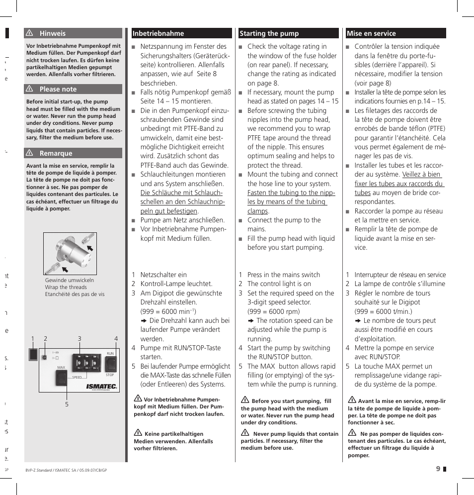 IDEX Health & Science BVP-Z User Manual | Page 9 / 28