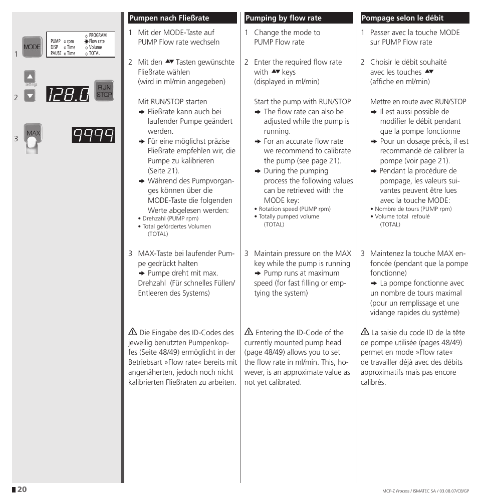 IDEX Health & Science MCP-Z Process User Manual | Page 20 / 60